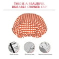 thumbnail image 5 of Easygdp Orange Gingham Shower Caps for Women, Double Waterproof Layers Shower Cap, Quick Drying Bath Hair Cap Reusable, 5 of 9
