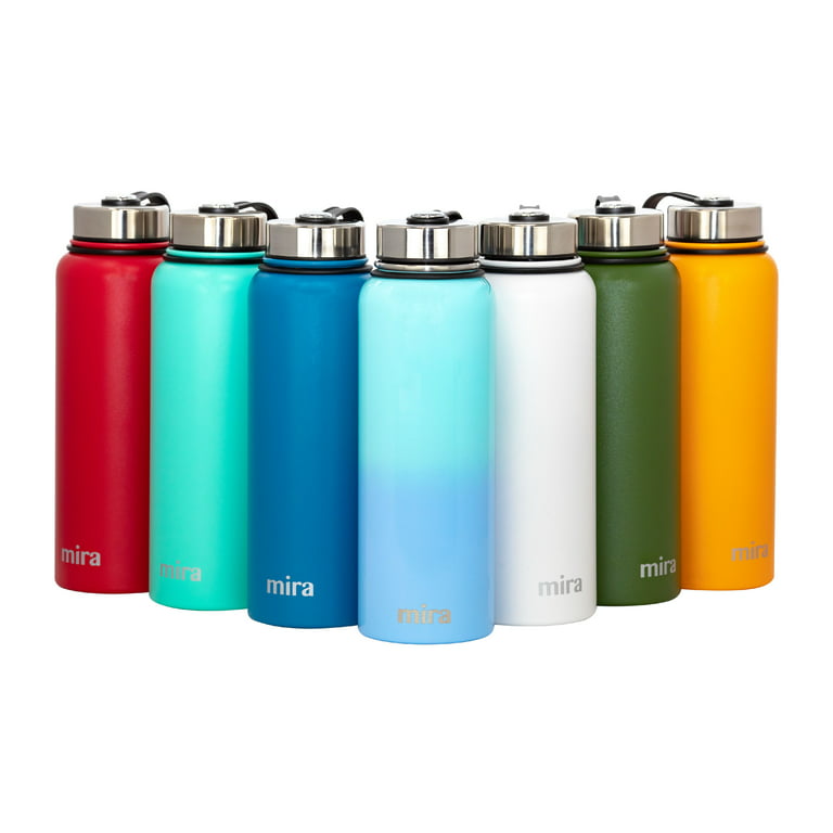 MIRA 40oz Stainless Steel Vacuum Insulated Wide Mouth Water Bottle, Double  Walled Thermos, Teal