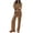 Orange, variant on Two Piece Sets for Women Pants Set Summer Vacation Outfits Long Sleeve Button Tops Trousers Lounge Matching Sets Striped Fashion Clothes Casual Going Out