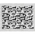 thumbnail image 1 of Jasmine Tapestry, Blossoming Jasmine Flowers Pattern in Packed and Repeating Form Design Print, Wall Hanging for Bedroom Living Room Dorm Decor, 80W X 60L Inches, Black and White, by Ambesonne, 1 of 2