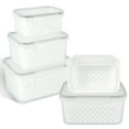 thumbnail image 2 of PENGXIANG 3pcs Fruit Storage Containers for Fridge  Produce Saver Vegetable Container with Drain Colanders - Refrigerator Organizer for Lettuce Berry Keepers (White), 2 of 11