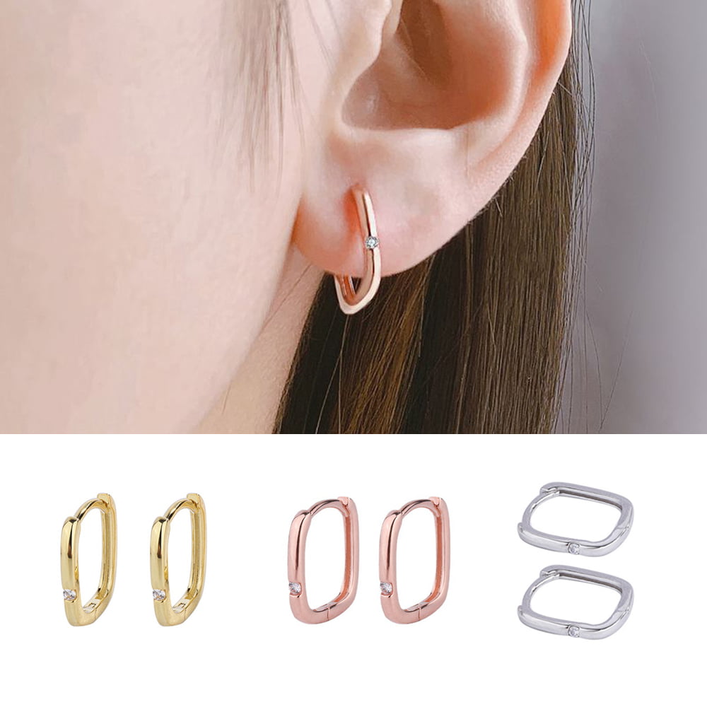 wedding statement earrings gift Earrings nickel-free women's earrings round stainless steel rose gold birthday rose gold