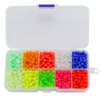 BE-TOOL Fishing Beads Set, 1000 Plastic Round Night Fishing Beads, for Connecting Lures Lines Hooks (Set A)