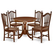 East West Furniture Dining Room Set Mahogany, ANDO5-MAH-W
