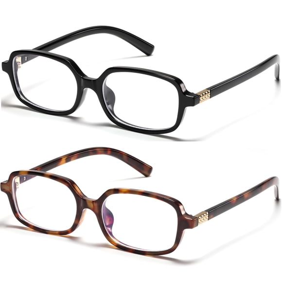 Gafas hnbliv retro rectangulares con filtro de luz azul, paquete de 2
