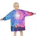 thumbnail image 3 of Colorful Tie Dye Burst Flower Pattern Blanket Hoodies for Kids 6-13YR Oversize Wearable Blanket Hoodies for Boys Girls Teens, 3 of 7