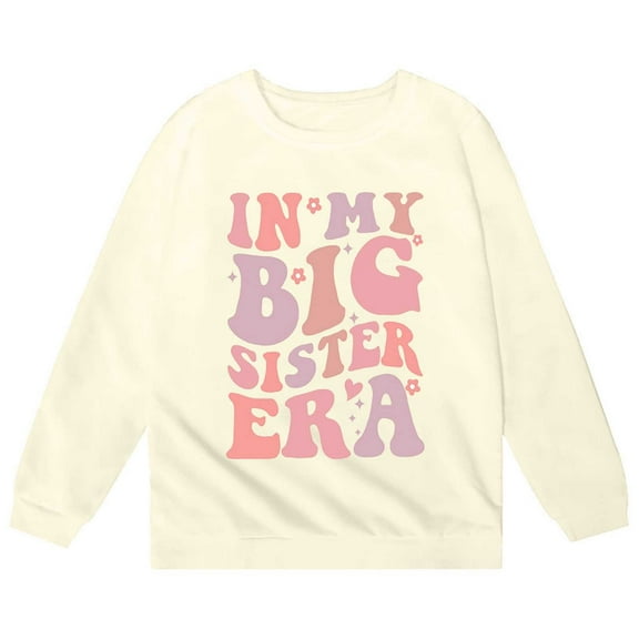 MEZZALL Child Sweatshirt For Toddler Baby Girl Sweatshirts Big Sis Announcement Pullover Birthday Tops Long Sleeve O-Neck Winter Dailywear