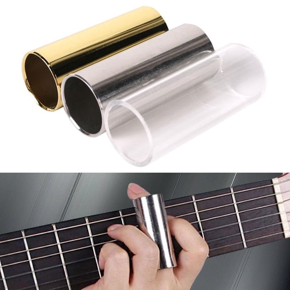Guitar Slides Set 3 Glass Slides 1 Stainless Steel Slide 4pcs Finger Pi Nice ~χ Z3O5