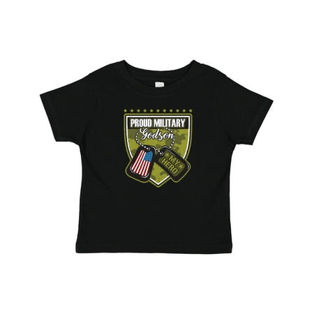 

Inktastic Proud Military Godson USA Outfit Gift Baby Boy T-Shirt