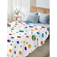 thumbnail image 5 of Colorful Polka Dot Flat Sheet Only Twin Size, Soft Breathable Bed Top Sheets for Mattress, Rainbow Color Polka Dots Abstract Luxury Bedding Flat Sheets for Home Hotel Bedroom Bed Protection, 5 of 9