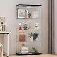 thumbnail image 5 of BAIVAKON Glass Display Cabinet with Double Door and Lock, Quick-Install Style 4-Shelf Curio Cabinet 5mm Tempered Glass Floor Standing Bookshelf for Living Room, 5 of 15