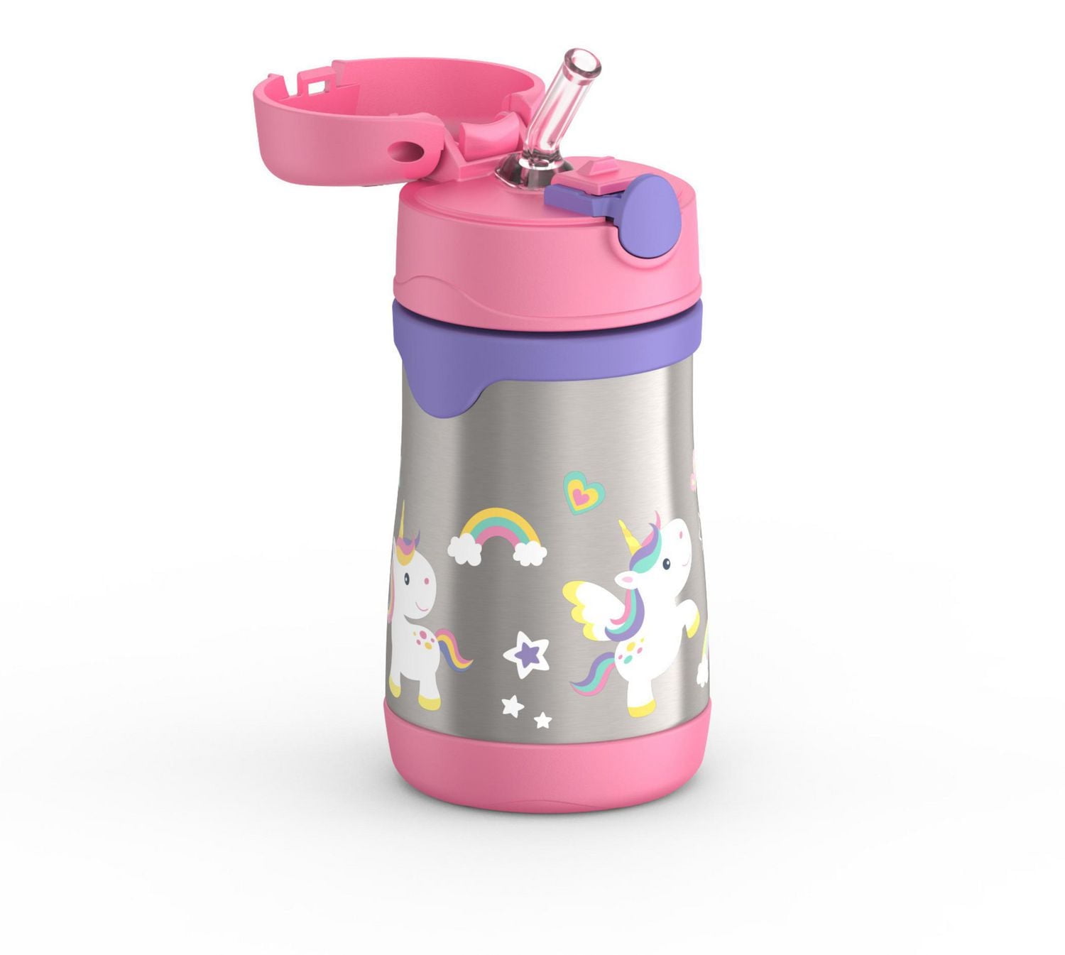 Bouteille de paille en acier inoxydable isolée sous vide Thermos Baby de 10 Oz, Licorne 10 Oz, Licorne