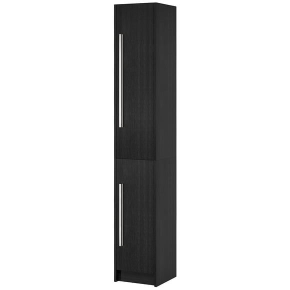 Tall Slim Bathroom Storage Cabinet, Black Wood Grain Freestanding Organizer with Adjustable Shelves, 11.8"W x 70.9"H Particle Board Floor Cabinet for Bathroom, Hallway, Kitchen
