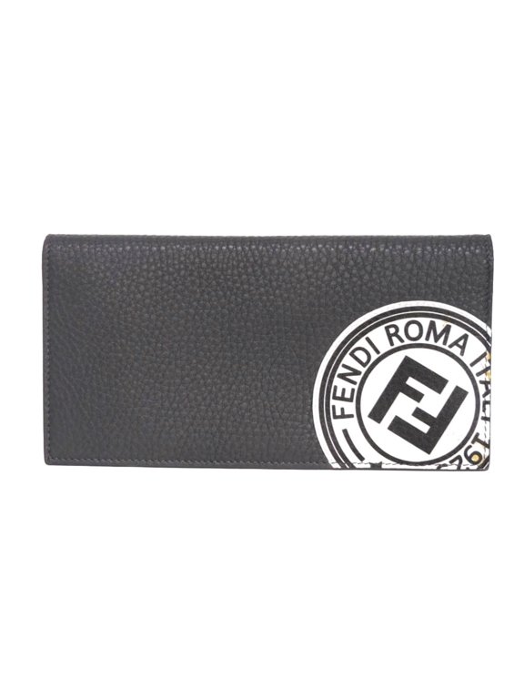 Pre-Owned Fendi FENDI Long Wallet Logo Stamp Continental Bi-fold Combination White Cuoio Roma...