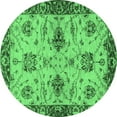 thumbnail image 1 of Ahgly Company Indoor Round Oriental Emerald Green Traditional Area Rugs, 4' Round, 1 of 4