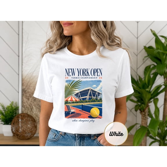 US Open 2026 Tennis Tee, New York Night Session, Queens Skyline Fan Shirt