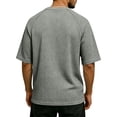 thumbnail image 3 of Men'S Waffle Knit Henley Shirts With Chest Pocket Short Sleeve Casual Loose Fit Breathable Tops For Workout And Daily Activities,Light Gray,XL, 3 of 7