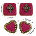 thumbnail image 3 of Sweet Rose Pink Cloth Stud Earrings Fashion Piercing Earrings Elegant Corss Heart Ear Stud Jewelry Gift for Women Girls, 3 of 4
