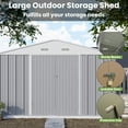 thumbnail image 4 of Patiowell 10 x 10 ft Outdoor Storage Metal Shed with Sloping Roof and Double Lockable Door, Gray, 4 of 7