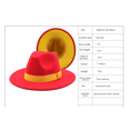 thumbnail image 2 of SAYOO Sombrero de lana de otoño neutro, sombrero de Fedora de doble cara de moda con cinta decorativa SAYOO moda, 2 of 3