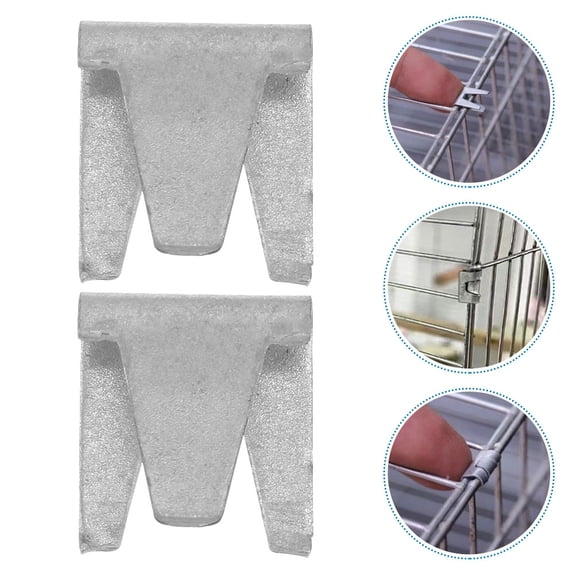 LOLIPPYY 300Pcs Silver Iron Wire Cage Clips for Pet Cage Repairing and Assembly with Sturdy Clamp Design