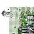 thumbnail image 5 of Kitchen Valances for Window, Rustic Truck Shamrock Butterfly Light Filtering Rod Pocket Valance Curtain, St. Patrick's Day Green Check Short Curtains Window Topper for Bedroom Living Room 54x18in, 5 of 9