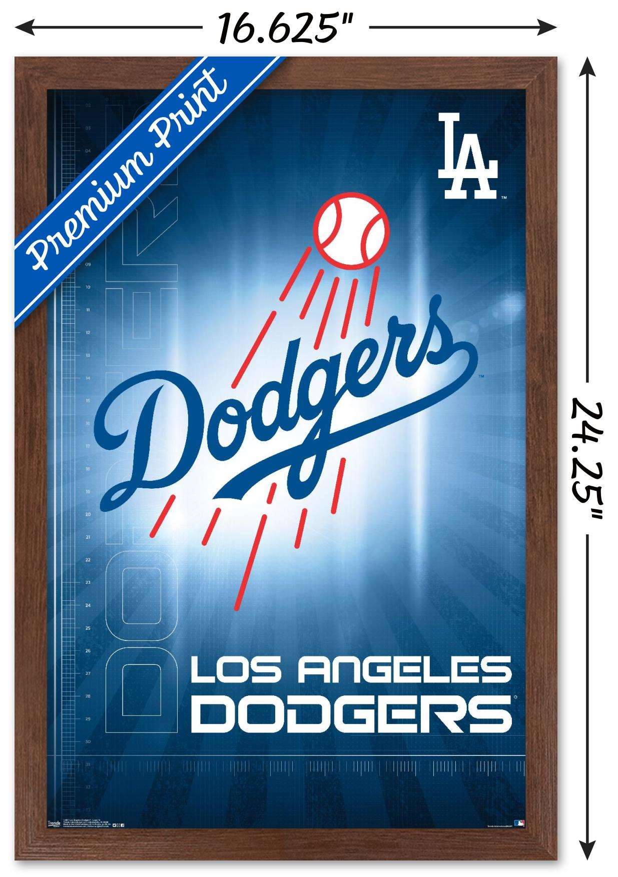 MLB Los Angeles Dodgers - Logo 16 Wall Poster, 14.725" x 22.375", Framed
