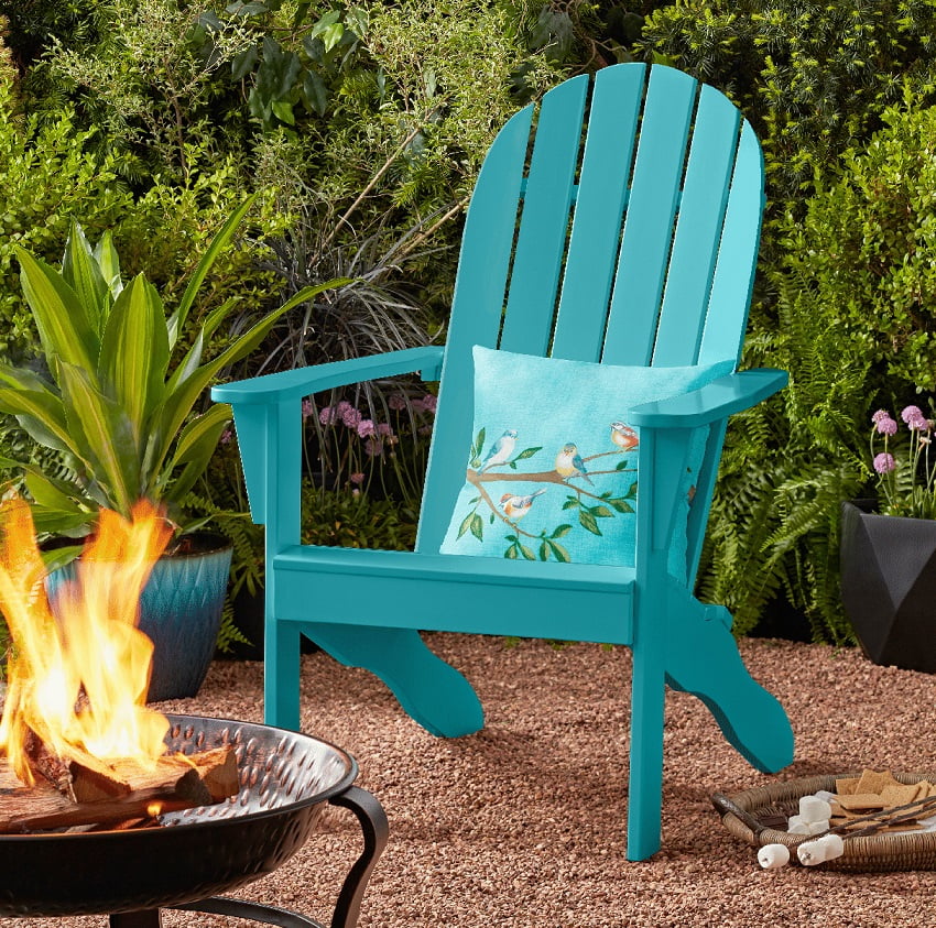 Mainstays Wood Outdoor Adirondack Chair, Adirondack Outdoor Furniture