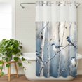 thumbnail image 3 of Vintage Oil Painting Forest No Hook Shower Curtain Waterproof, Bathroom Curtains with Snap in Liners and See Through Top Window, Vintage Birds Branches Hotel Style Bathtub Curtains Shower 54"Wx78"L, 3 of 8