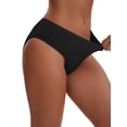 thumbnail image 3 of INSPIRE CHIC Plus Size for Women's Cotton Mid-Waisted Briefs Full Coverage Comfortable Classic Underwear XL Black, 3 of 3