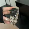 thumbnail image 4 of Dwitch Compatible with Apple Watch Bands 42/44/45/46/49mm for Women,Heart-shaped Shiny Bracelets Wristband, Metal Band Bling Diamond Strap Fits for iWatch Series 10/9/8/SE/7/6/5/Ultra,Starlight, 4 of 6