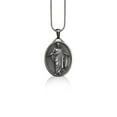 thumbnail image 4 of Resurrected Jesus The Christus Statue Silver Oval Medal, Customizable Necklace, Catholic Gifts for Women, Necklace Silver Christian Men, 4 of 5