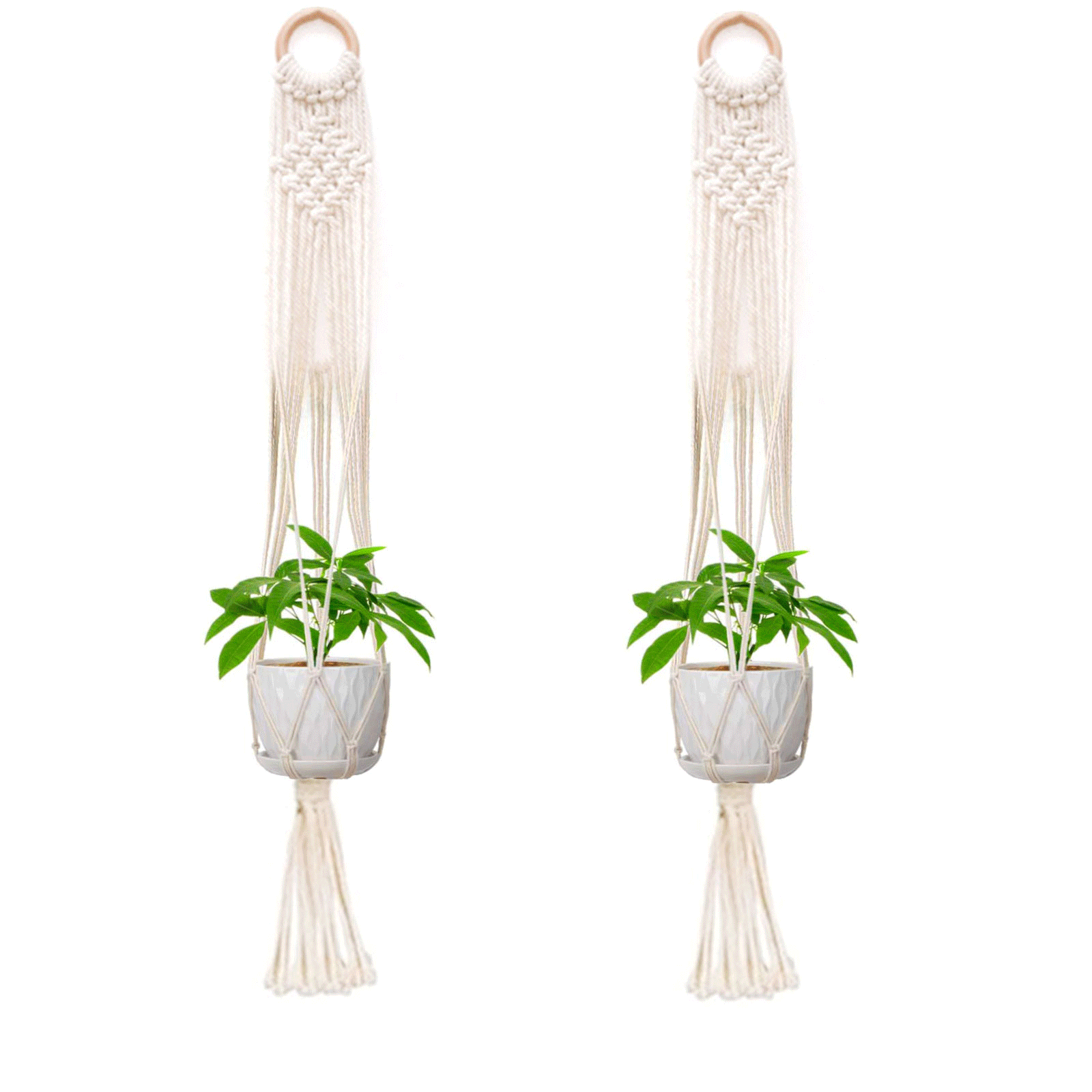 5. Macrame Plant Hanger With Wood Accents: A Unique And Stylish Statement
