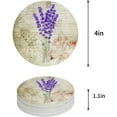 thumbnail image 1 of FMSHPON Lavender Flowers Vintage Set of 8 Round Coaster for Drinks, Absorbent Ceramic Stone Coasters Cup Mat with Cork Base for Home Kitchen Room Coffee Table Bar Decor, 1 of 6