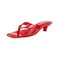 thumbnail image 2 of Willtoo Jelly Shoes Sandals for Women Kitten Heel Clear Thong Sandals Square Open Toe Flip Flops Slip On Casual Slide Shoes for Summer Beach, 2 of 7
