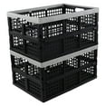 thumbnail image 2 of 42 Liters Large Collapsible Crates Bins, 2-packs Plastic Foldable Storage Crates Baskets, 2 of 7