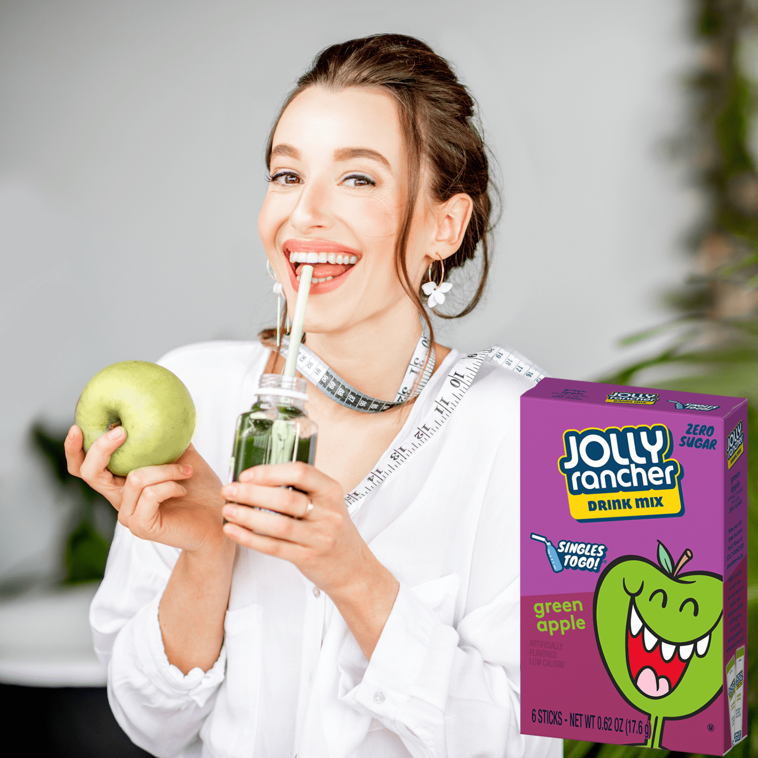 Jolly Rancher Singles To Go Sugar-Free Green Apple Drink Mix, 2