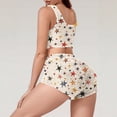 thumbnail image 5 of JSGEK Womens Patterned Pajama Sets Sleeveless Design Soft Fabric Relaxed Silhouette for Home Leisure Beige M, 5 of 6