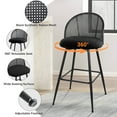 thumbnail image 6 of ANMINY Swivel Rattan Bar Stools, 29" Counter Height Set of 4, Upholstered Chairs Barstools with Full Back and Metal Legs Modern Boucle Fabric Seat for Home Kitchen Island, 6 of 10