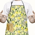 thumbnail image 2 of Yellow Lemon Fruit Flowers Yellow Pattern Apron-Garden Aprons for Women with Pockets-Cotton Linen Waterproof Kitchen Cooking Gardening Aprons Adjustable for Kitchen,Cooking,BBQ and Salon 33x27 Inch, 2 of 7