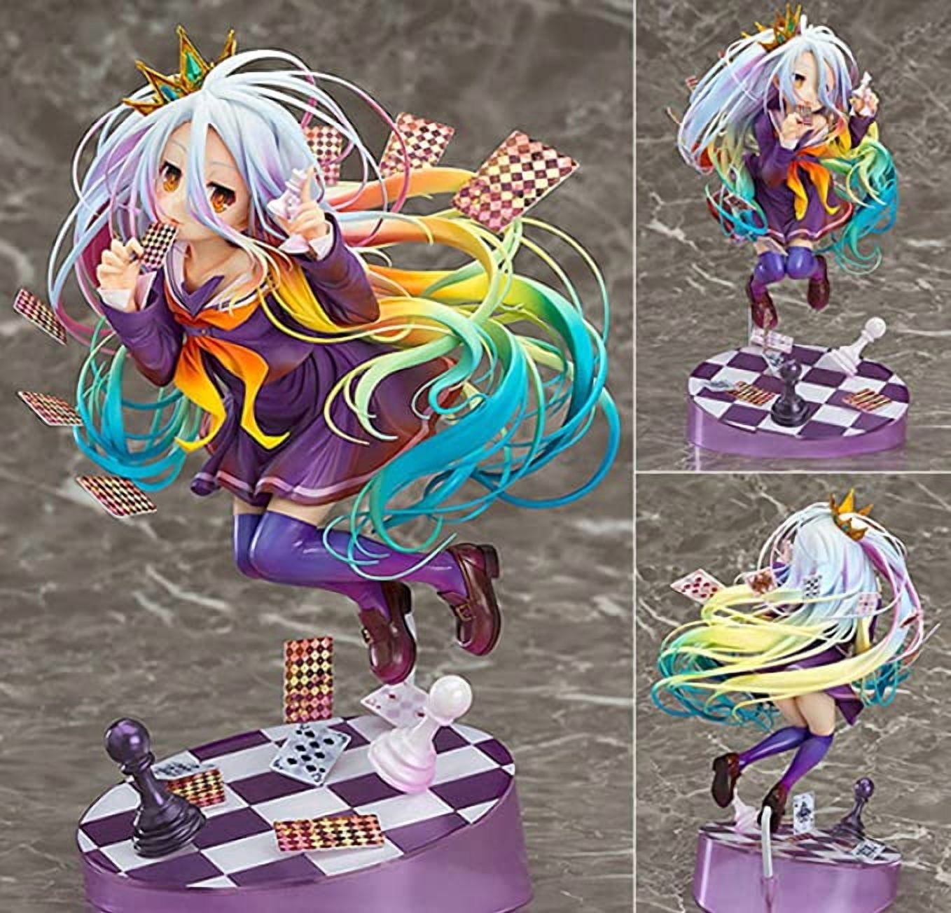 No Game No Life Anime Figure Shiro/Doll with Game Accessories/PVC Character Figures Desktop Figures 7.87 Inch
