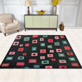 thumbnail image 2 of Yayeee Area Rugs for Living Room 5.2'x4' Non Slip Washable Bedroom Floor Carpet, Red Block Pattern, 2 of 5