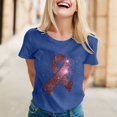 thumbnail image 2 of TSADFHJI Chandail en Molleton Col Rond pour Femmes, T-Shirt Imprimé Cancer de Noël, Manches Courtes, TTTTG Bleu, 2 of 5