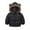 Black, variant on Little Boys Girls Down Jacket Winter Lamb Fleece Snowsuit Coat Hood Thick Warm Outerwear For 2-7 Years