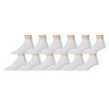 12 Pairs of excell Mens King Size Diabetic Ankle Socks, Low Cut Athletic Sport Sock, 13-16 (White)