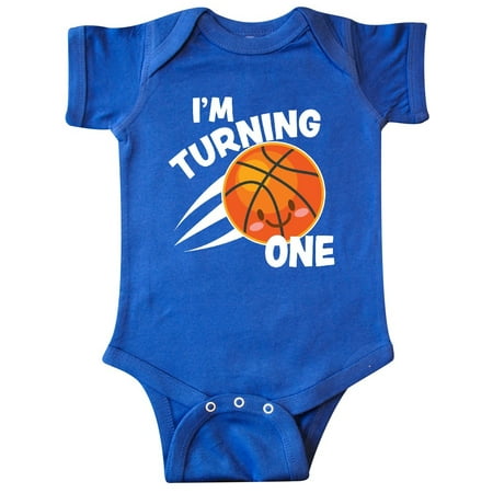 

Inktastic I m Turning One with Basketball Gift Baby Boy or Baby Girl Bodysuit
