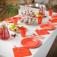 thumbnail image 4 of Exquisite 350 Piece Orange Plastic Disposable Party Plates & Tableware Combo Set, 4 of 8