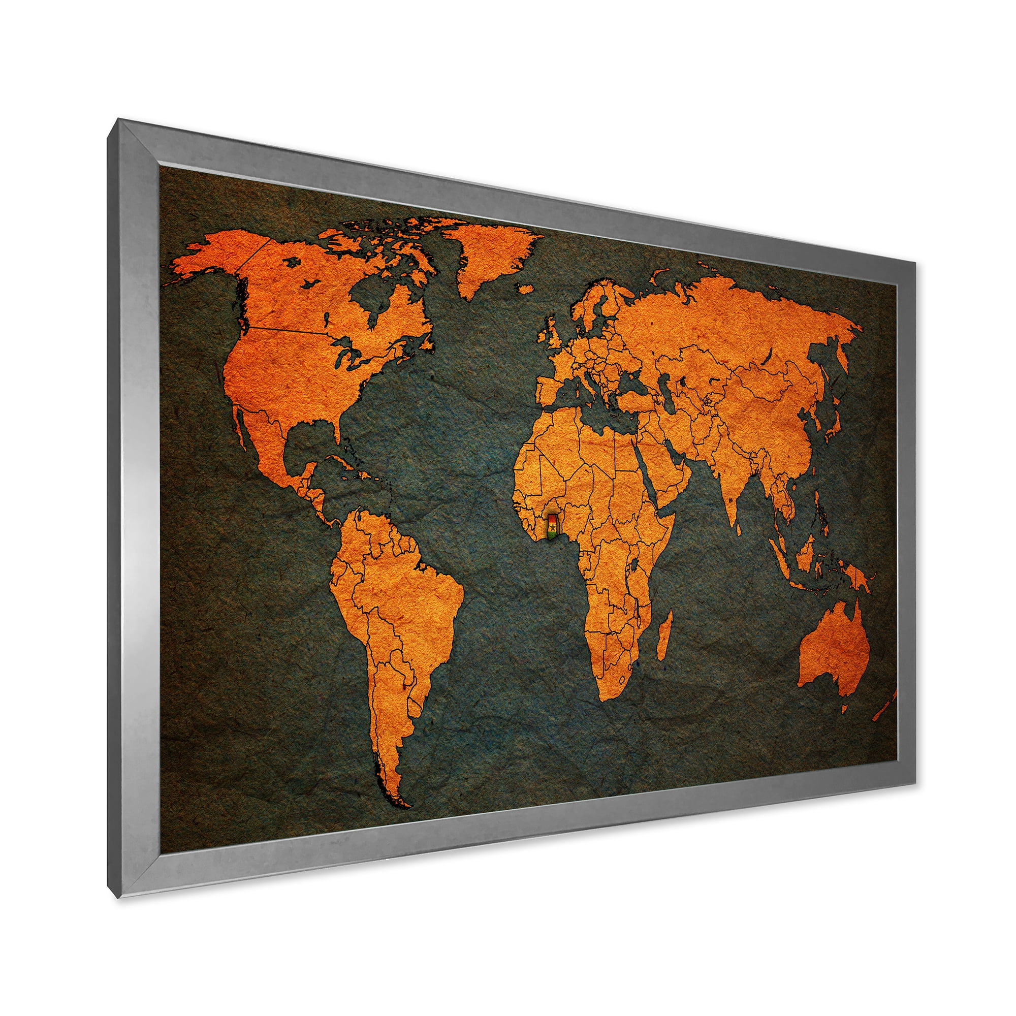 Designart 'Ancient World Map of Africa' Vintage Framed Art Print
