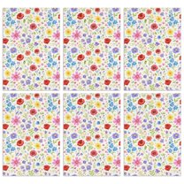 6 Pcs Pioneer Flower Floral Print Pattern Kitchen Towels, Funny Microfiber Dish Towel Set, 18" X 26" Tea Towels