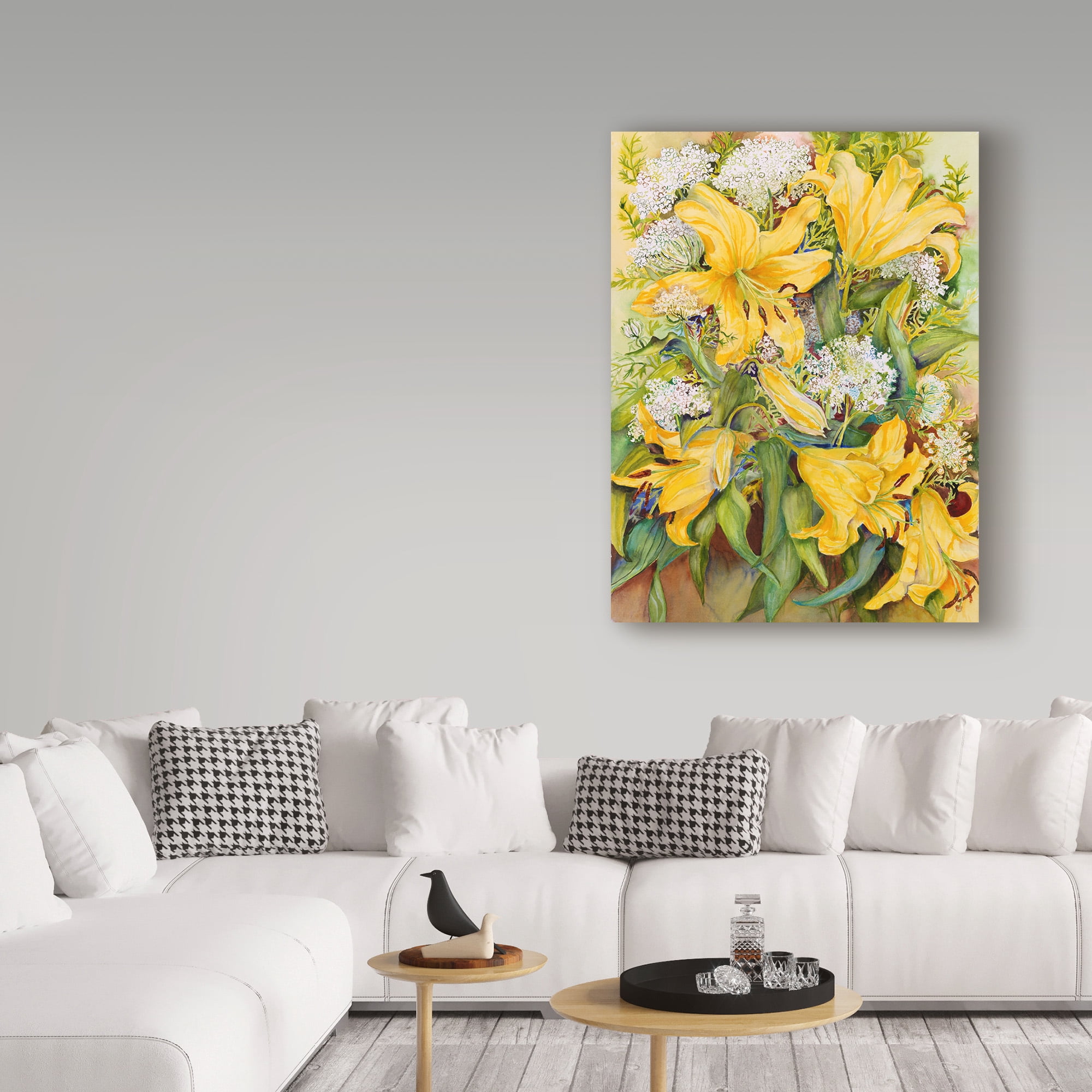 Trademark Fine Art 'Bright Yellow Lilies' Canvas Art by Joanne Porter